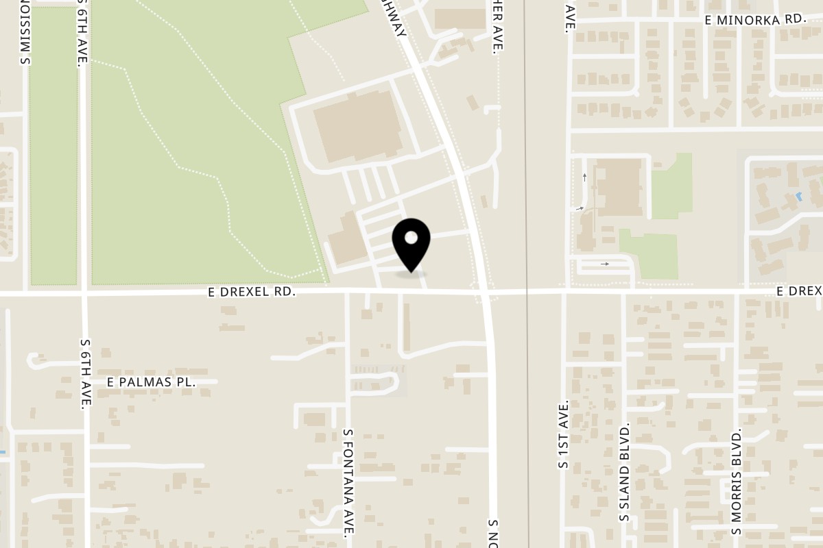 Map showing the location of Mariscos Baja Mar South Tucson on 5607 S Nogales Hwy in Tucson